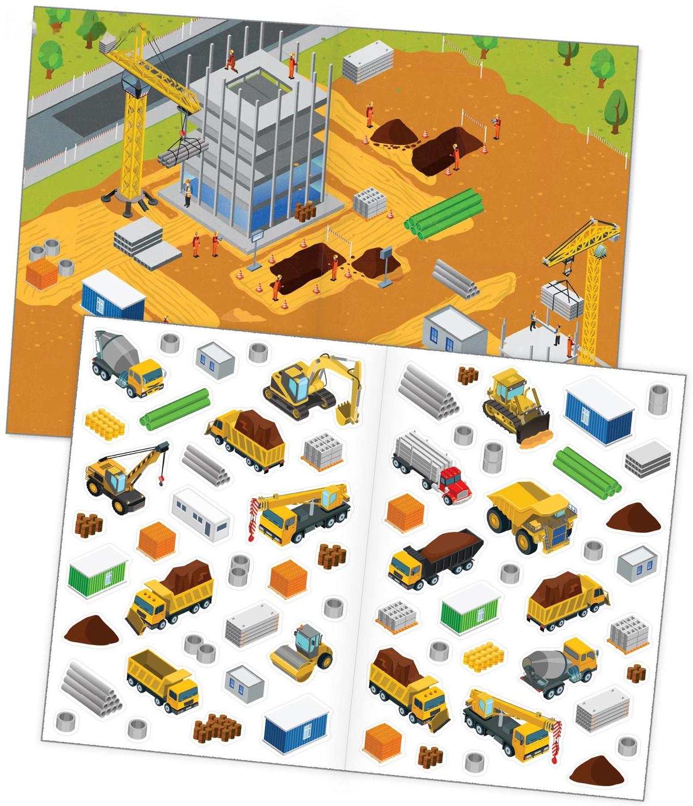 Многоразовые наклейки набор «Такие разные машины», А4, 2 шт.