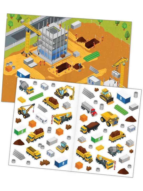 Многоразовые наклейки набор «Такие разные машины», А4, 2 шт.