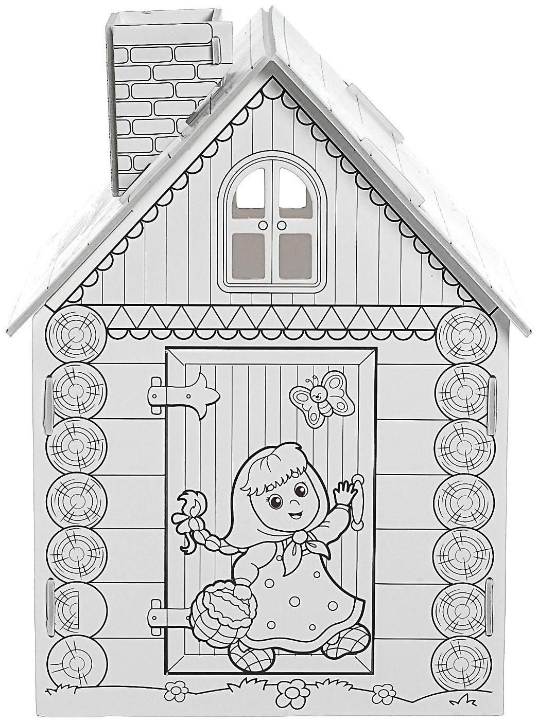 Домик-раскраска «Маша и медведь» 3 в 1