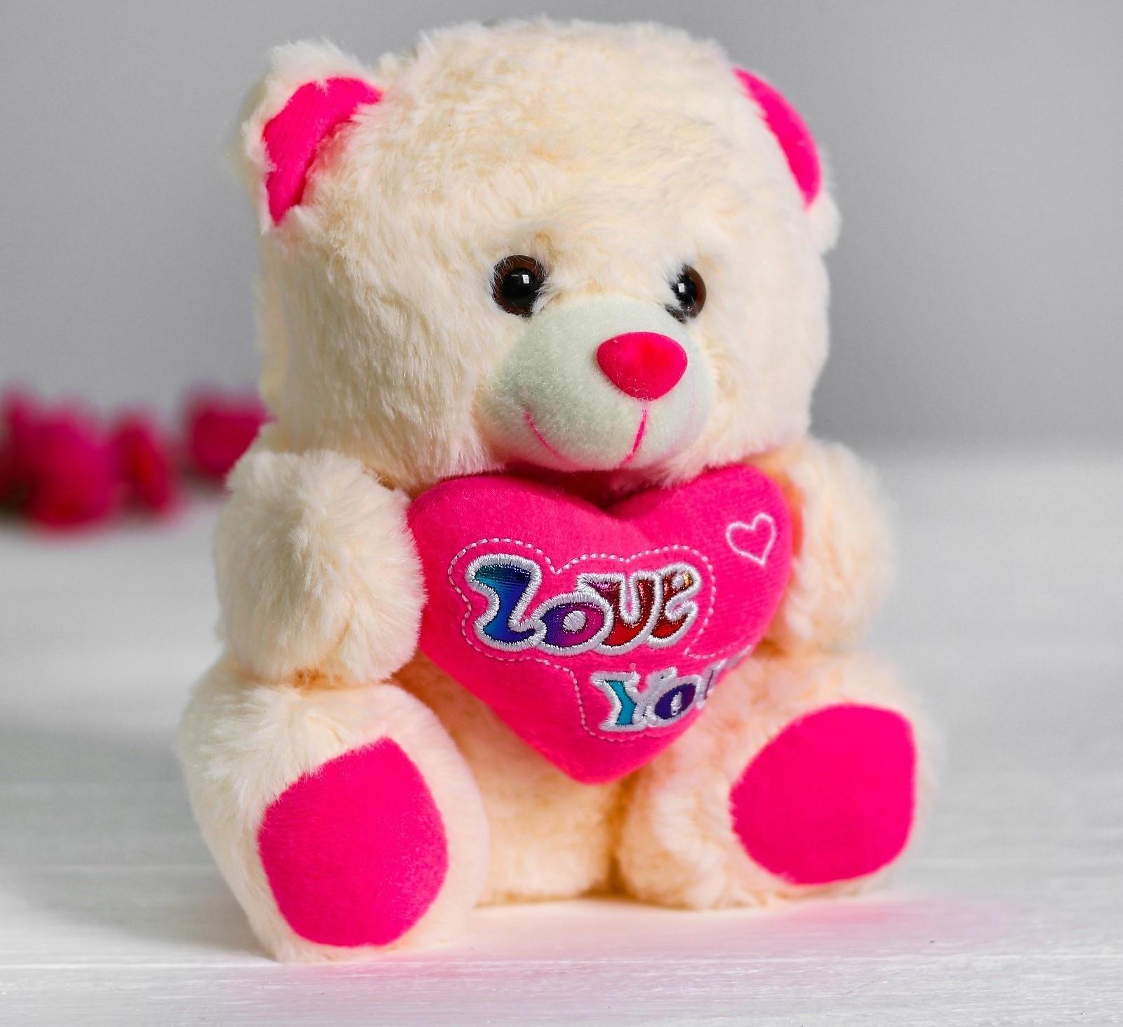 Мягкая игрушка «Медведь с сердцем», цвет розовый