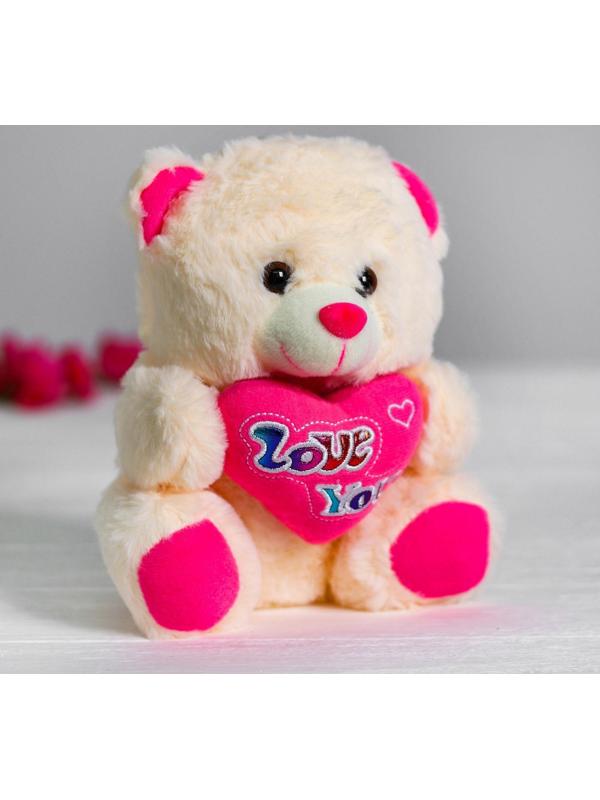 Мягкая игрушка «Медведь с сердцем», цвет розовый