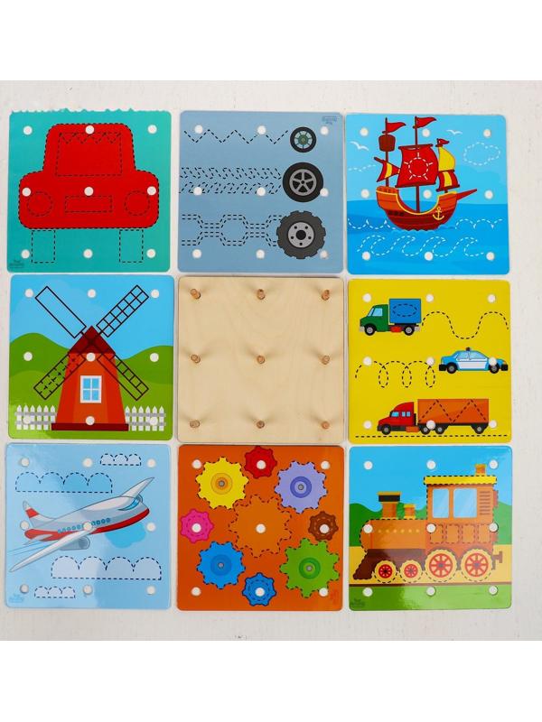 Геоборд с карточками «Пиши-стирай. Транспорт»