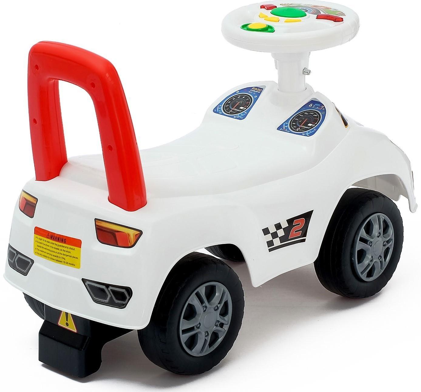 Толокар «Ламбо», световые и звуковые эффекты, цвет белый