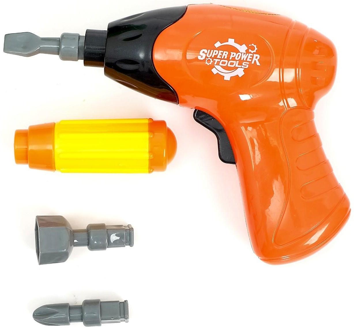 Конструктор винтовой «Трактор», с электрическим шуруповертом, отверткой и насадками