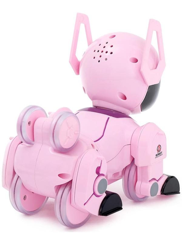 Робот-собака радиоуправляемый «Паппи», световые и звуковые эффекты, работает от аккумулятора, цвет розовый