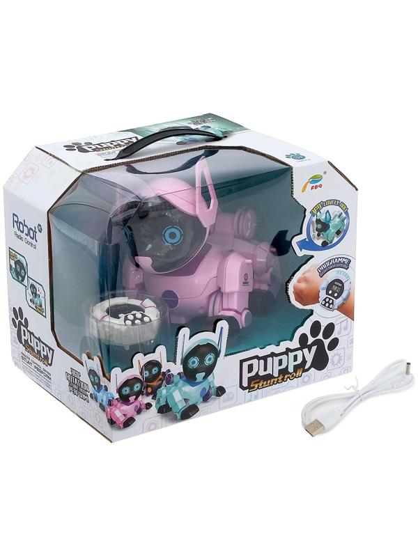 Робот-собака радиоуправляемый «Паппи», световые и звуковые эффекты, работает от аккумулятора, цвет розовый