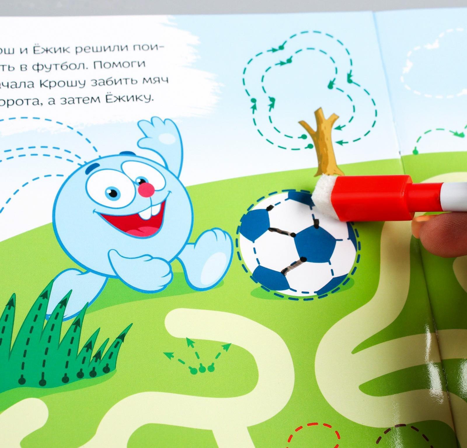 Набор книг 3 шт. по 12 стр. «Напиши и сотри», Смешарики