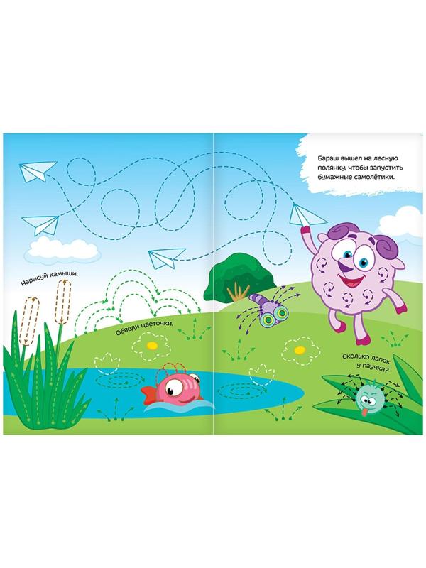 Набор книг 3 шт. по 12 стр. «Напиши и сотри», Смешарики