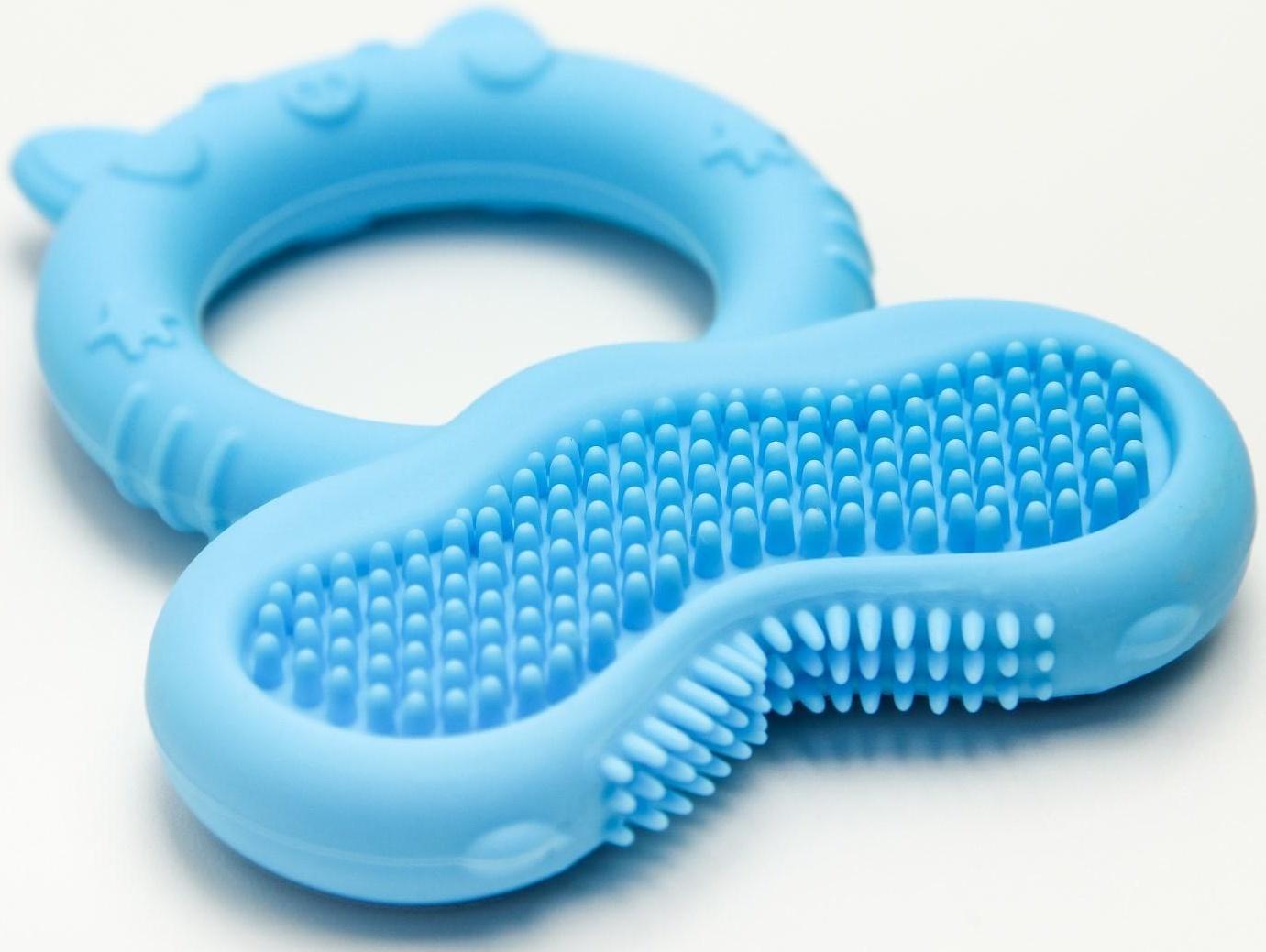 Прорезыватель силиконовый «Котик - кольцо», массажер, цвет МИКС