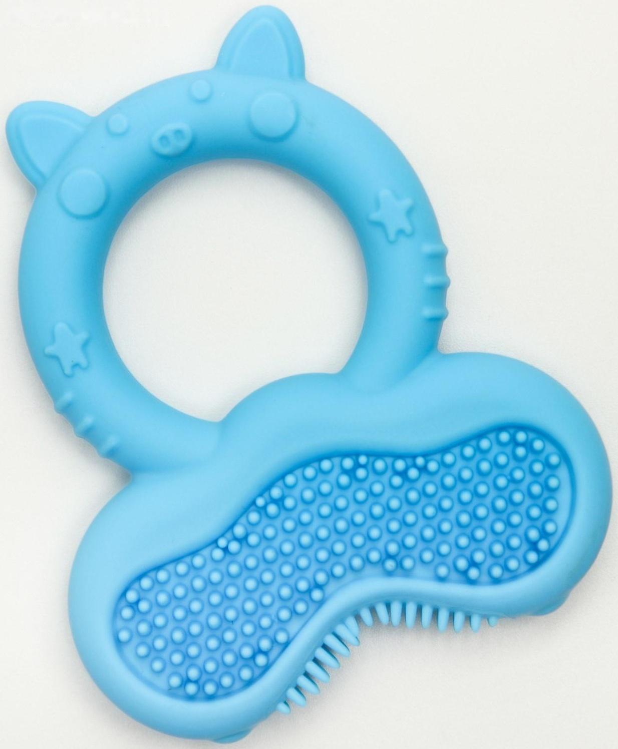 Прорезыватель силиконовый «Котик - кольцо», массажер, цвет МИКС
