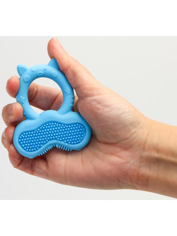 Прорезыватель силиконовый «Котик - кольцо», массажер, цвет МИКС