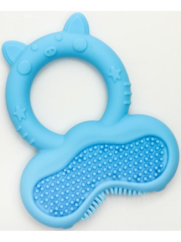 Прорезыватель силиконовый «Котик - кольцо», массажер, цвет МИКС