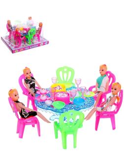 Мебель для кукол с куклами и аксессуарами, цвета МИКС