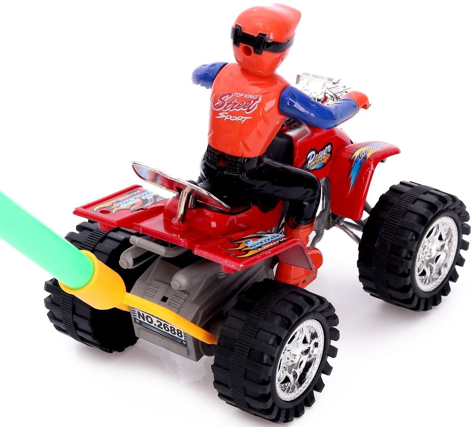 Каталка на палке «Крутой водитель на квадроцикле», цвета МИКС