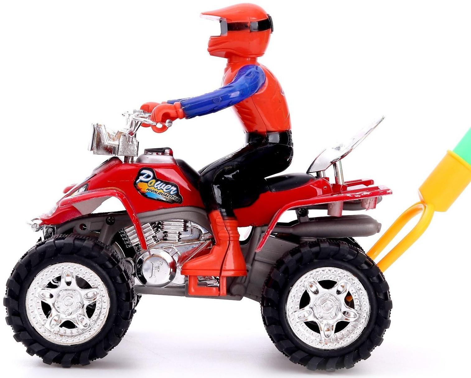 Каталка на палке «Крутой водитель на квадроцикле», цвета МИКС