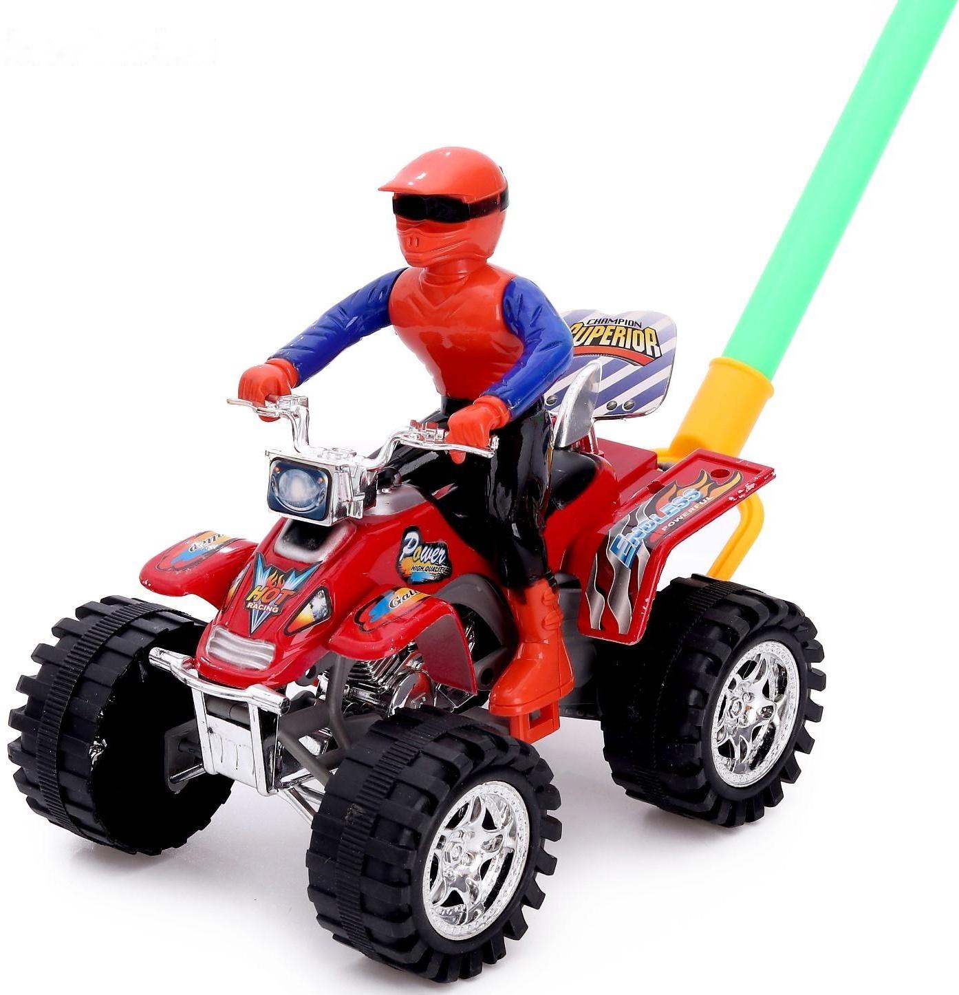 Каталка на палке «Крутой водитель на квадроцикле», цвета МИКС