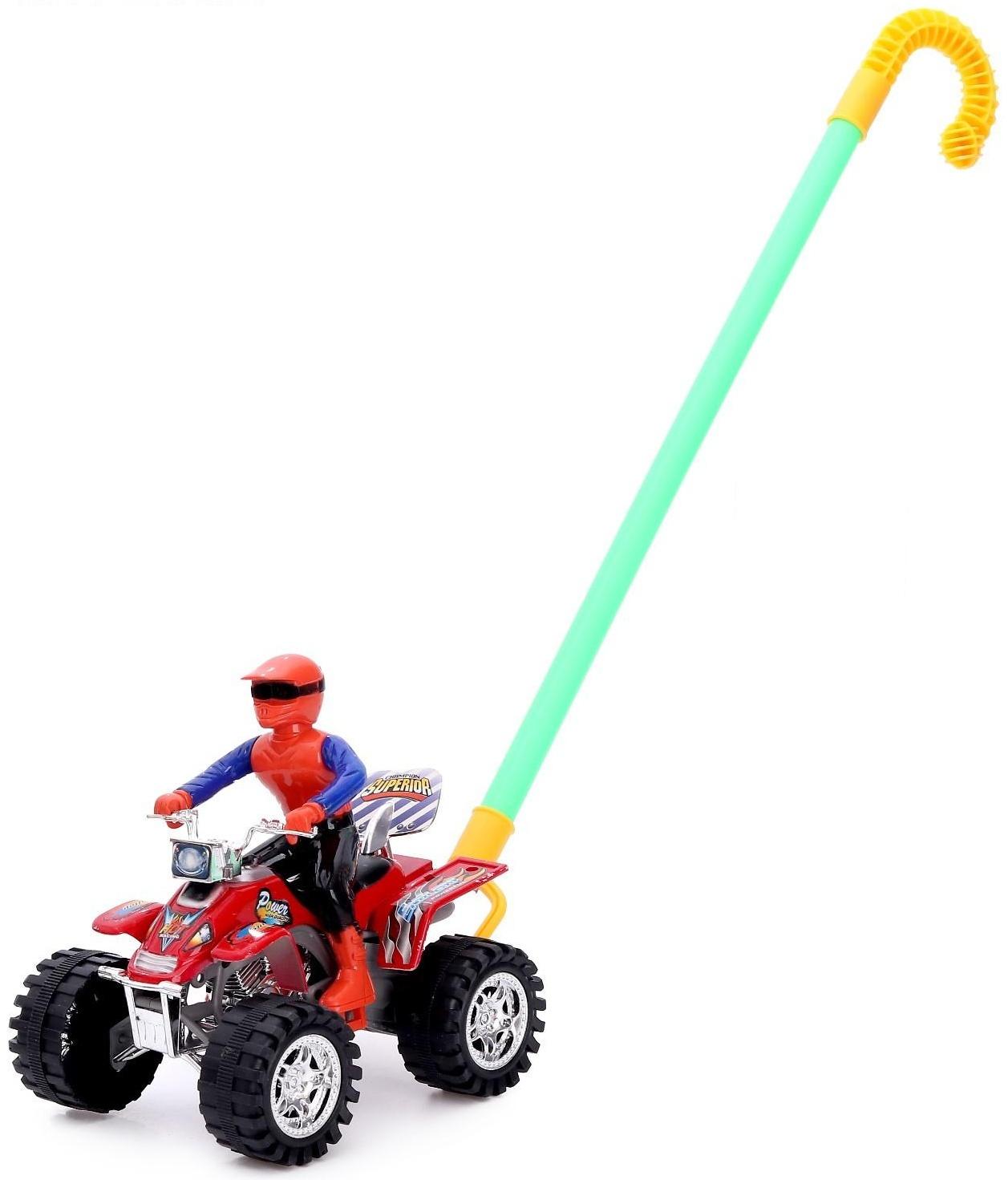 Каталка на палке «Крутой водитель на квадроцикле», цвета МИКС