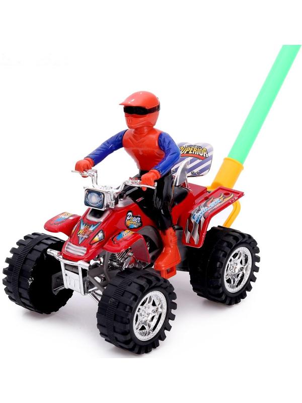 Каталка на палке «Крутой водитель на квадроцикле», цвета МИКС