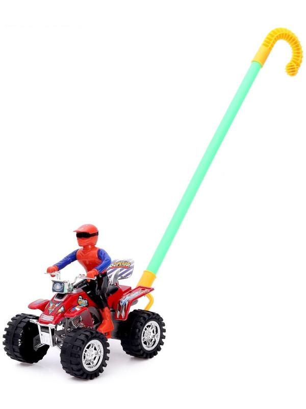 Каталка на палке «Крутой водитель на квадроцикле», цвета МИКС