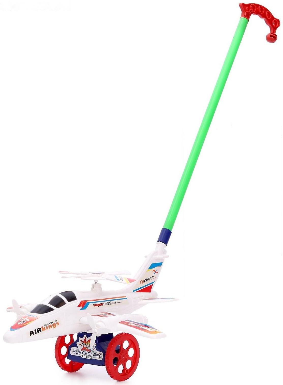 Каталка на палке «Самолёт», цвета МИКС