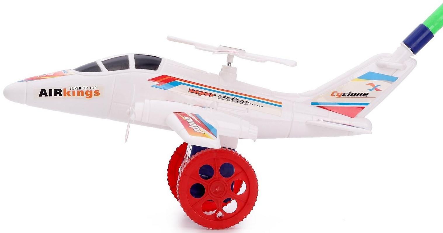 Каталка на палке «Самолёт», цвета МИКС