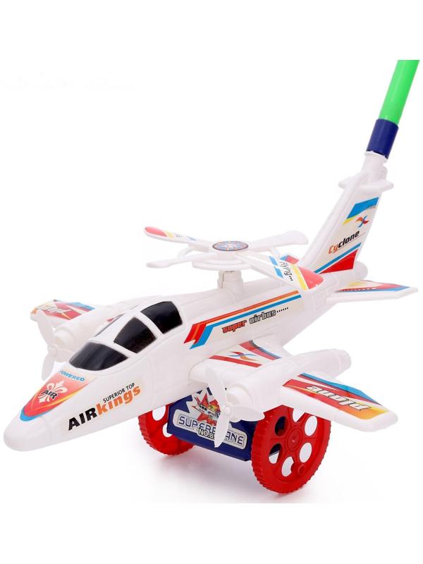 Каталка на палке «Самолёт», цвета МИКС