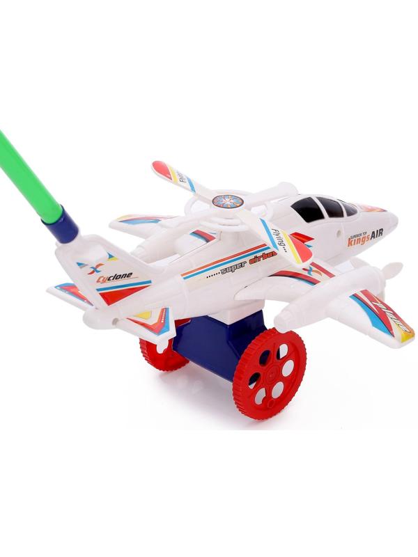 Каталка на палке «Самолёт», цвета МИКС