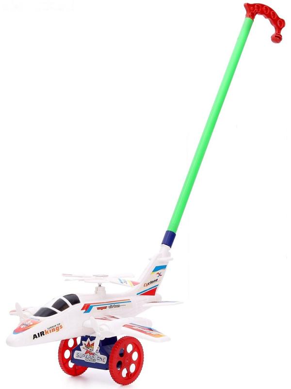 Каталка на палке «Самолёт», цвета МИКС