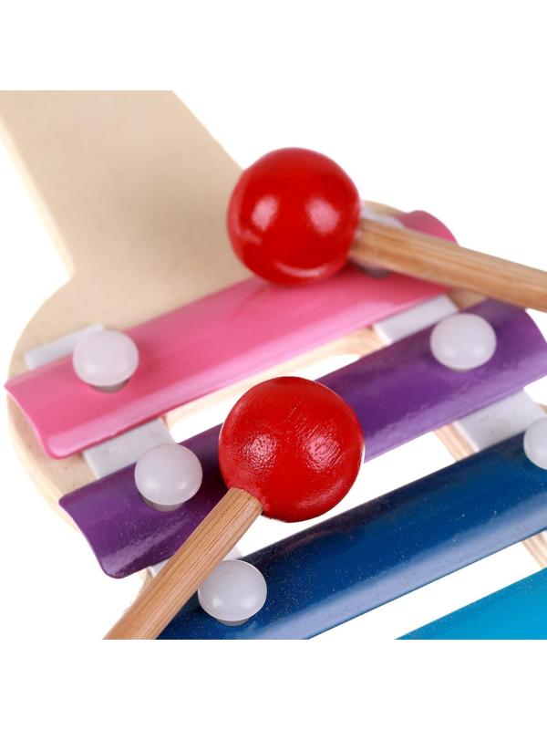 Металлофон «Гитара» 21×10,5 × 1,5 см, 2 палочки, МИКС