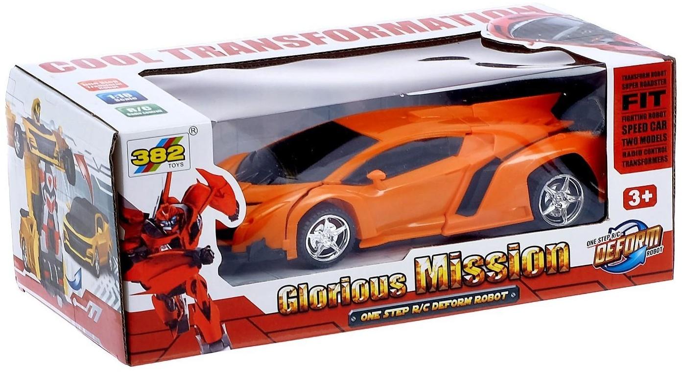 Робот радиоуправляемый «Ламбо», трансформируется с пульта, масштаб 1:18, цвет оранжевый