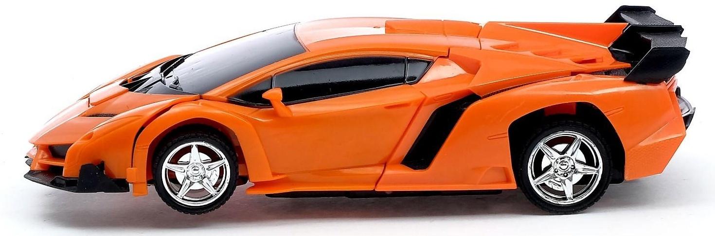 Робот радиоуправляемый «Ламбо», трансформируется с пульта, масштаб 1:18, цвет оранжевый