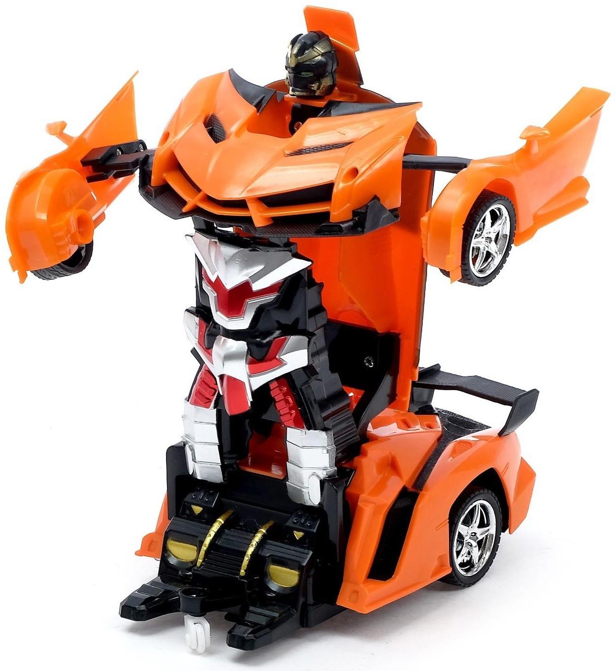 Робот радиоуправляемый «Ламбо», трансформируется с пульта, масштаб 1:18, цвет оранжевый