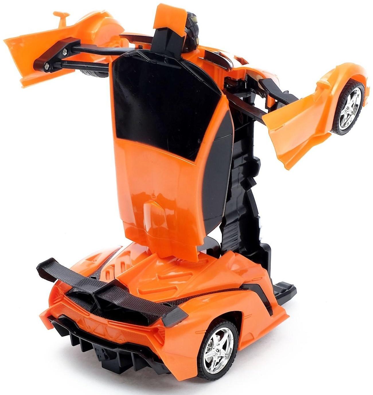 Робот радиоуправляемый «Ламбо», трансформируется с пульта, масштаб 1:18, цвет оранжевый