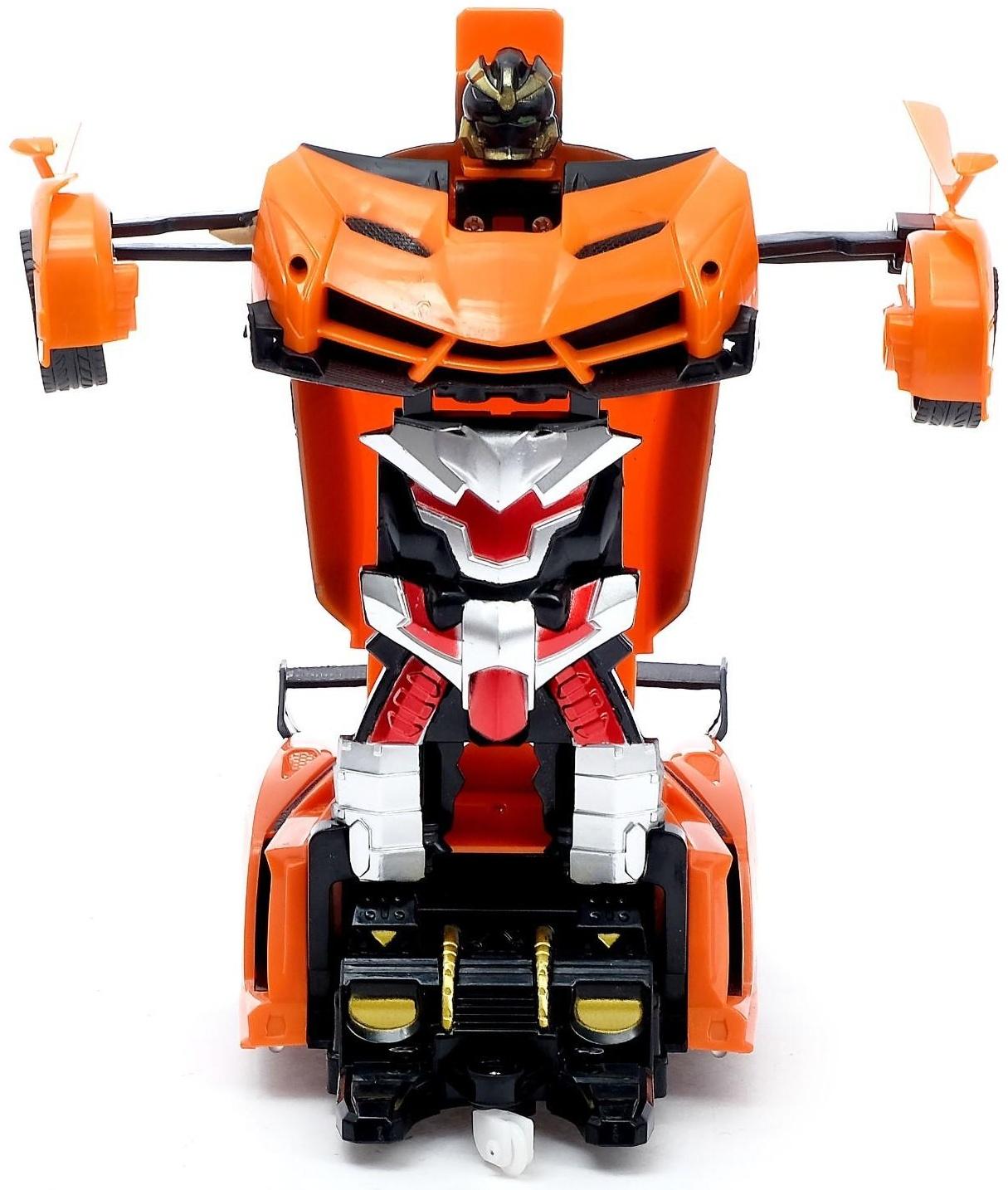 Робот радиоуправляемый «Ламбо», трансформируется с пульта, масштаб 1:18, цвет оранжевый