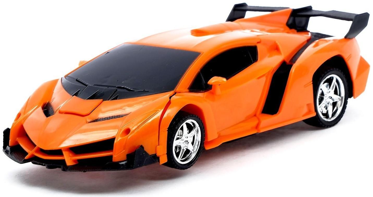 Робот радиоуправляемый «Ламбо», трансформируется с пульта, масштаб 1:18, цвет оранжевый