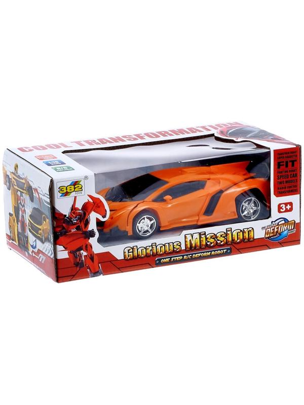 Робот радиоуправляемый «Ламбо», трансформируется с пульта, масштаб 1:18, цвет оранжевый