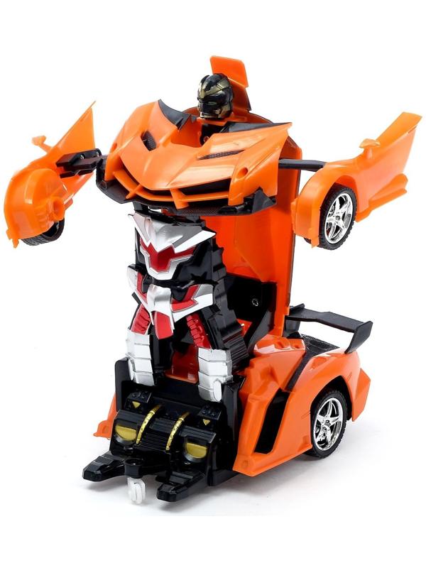 Робот радиоуправляемый «Ламбо», трансформируется с пульта, масштаб 1:18, цвет оранжевый