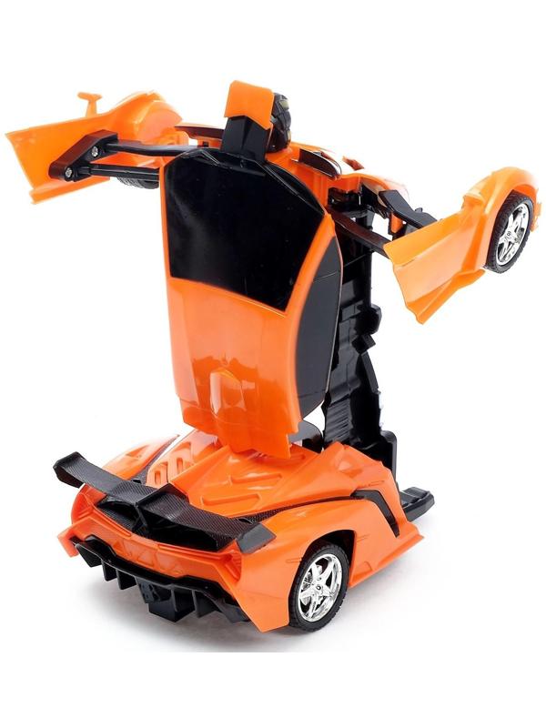 Робот радиоуправляемый «Ламбо», трансформируется с пульта, масштаб 1:18, цвет оранжевый