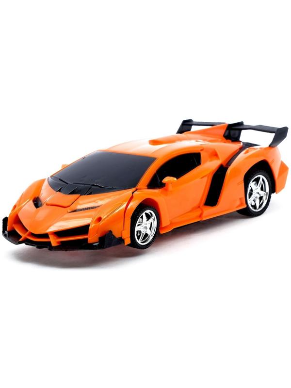 Робот радиоуправляемый «Ламбо», трансформируется с пульта, масштаб 1:18, цвет оранжевый