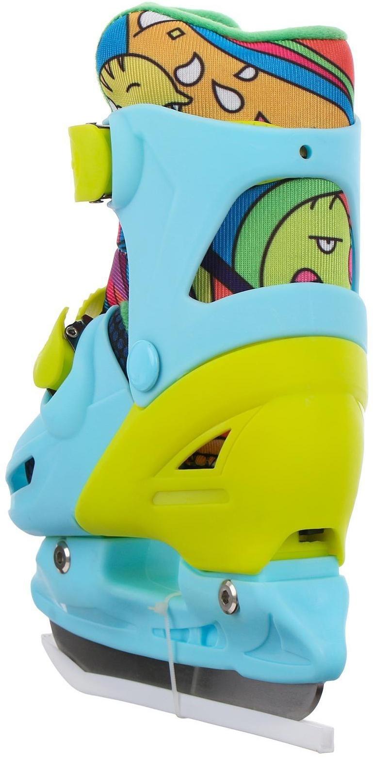 Коньки ледовые детские раздвижныеTake it Easy 223W, текстиль, пластик, размер 34-37