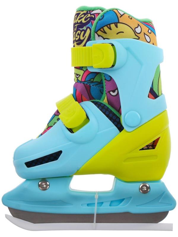 Коньки ледовые детские раздвижныеTake it Easy 223W, текстиль, пластик, размер 34-37