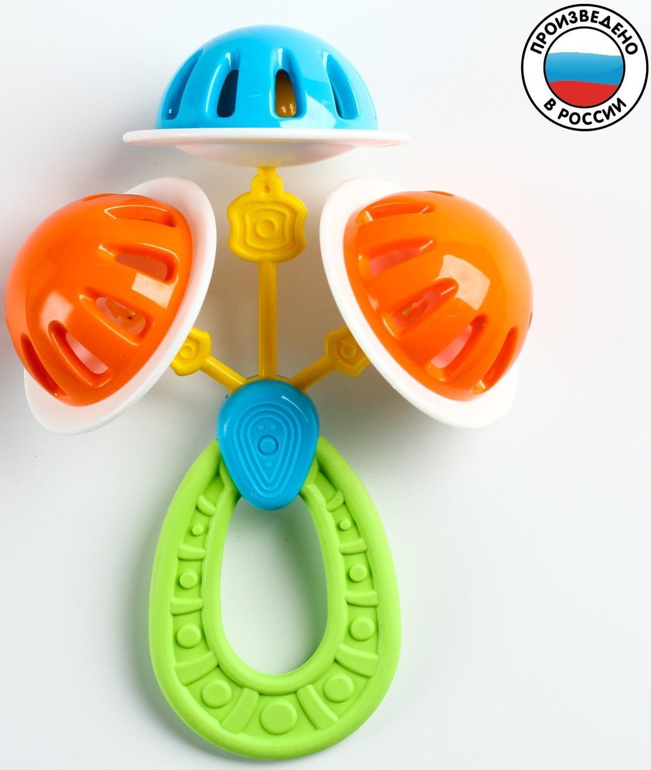 Погремушка - прорезыватель «Планеты», эластичная ручка, виды и цвет МИКС