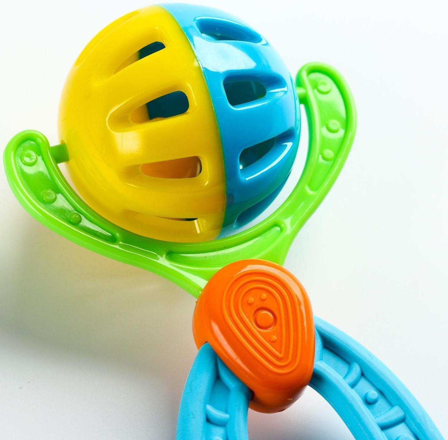 Погремушка - прорезыватель «Планеты», эластичная ручка, виды и цвет МИКС