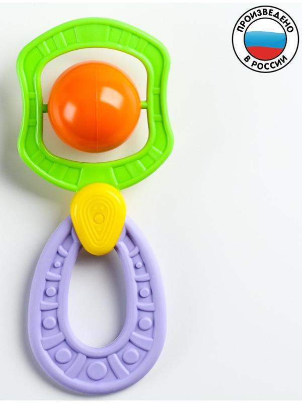 Погремушка - прорезыватель «Планеты», эластичная ручка, виды и цвет МИКС