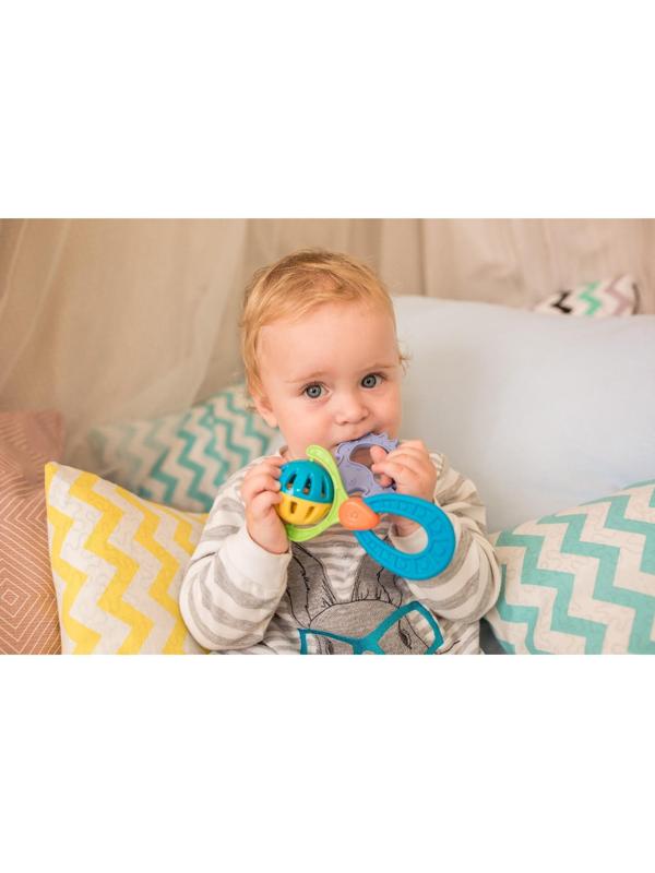 Погремушка - прорезыватель «Планеты», эластичная ручка, виды и цвет МИКС