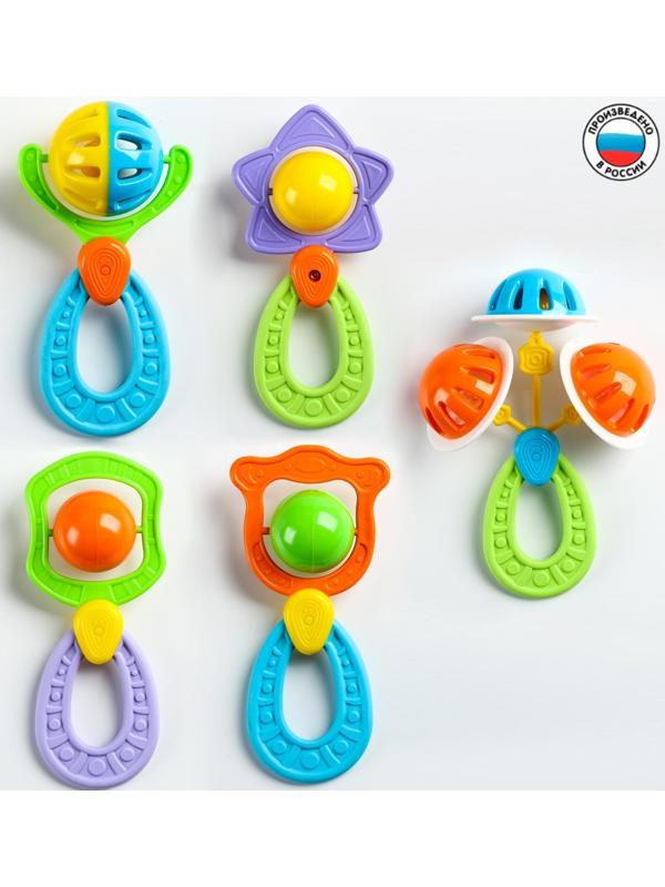 Погремушка - прорезыватель «Планеты», эластичная ручка, виды и цвет МИКС