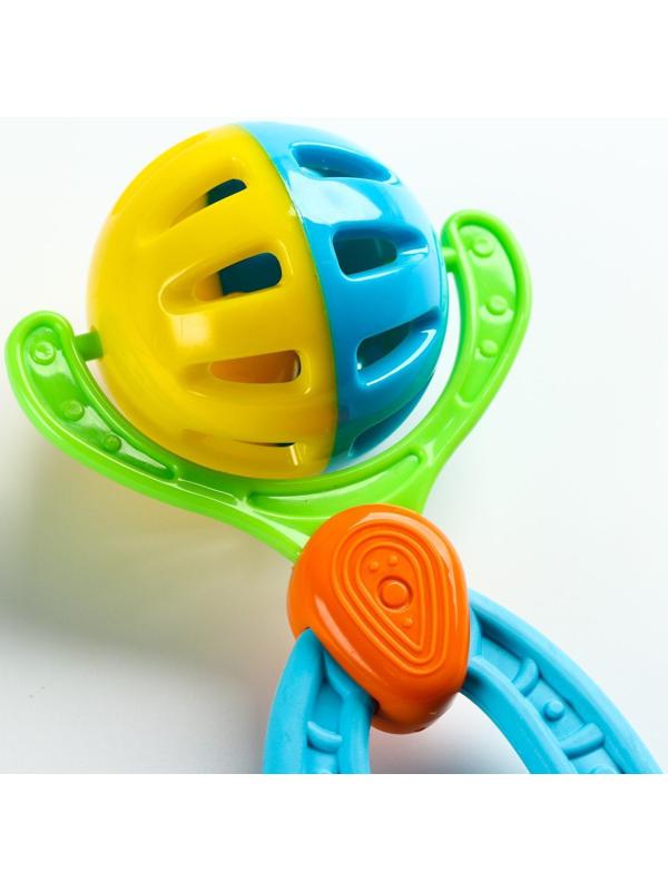 Погремушка - прорезыватель «Планеты», эластичная ручка, виды и цвет МИКС