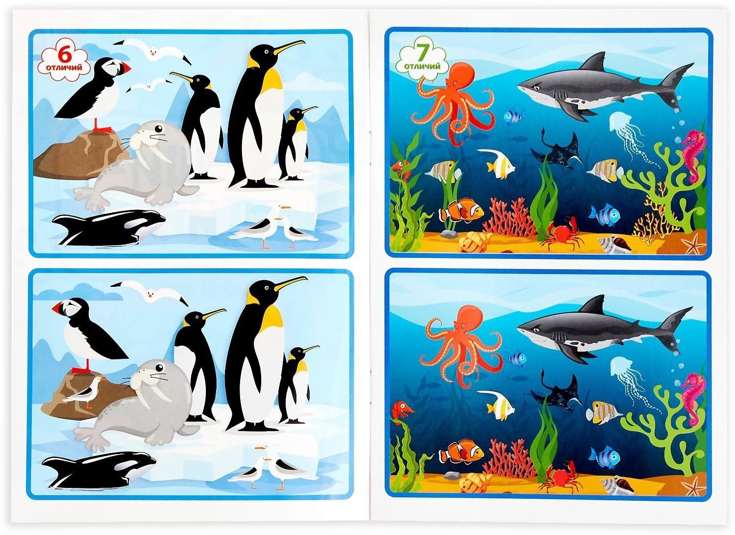 Книжка с маркером «Пиши-стирай. Найди отличия», 12 стр.