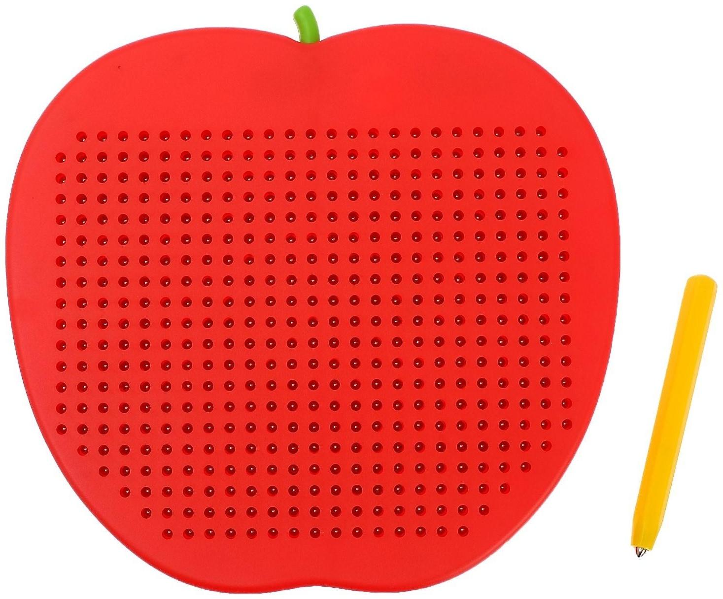 Магнитный планшет большое яблоко, 468 отверстий, цвет красный