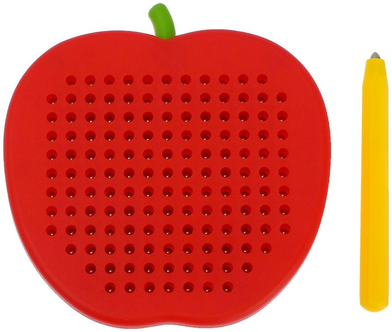 Магнитный планшет яблоко маленькое, 142 отверстия, цвет красный